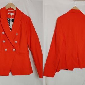 Boden Addlestone Blazer Double Breasted Red Orange Stretch Twill US 10 New